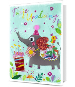 Kartka na urodziny dla Dziecka- bogato zdobiona HM2443