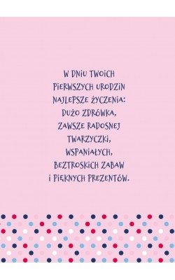 Kartka na Roczek dla dziewczynki GM 730