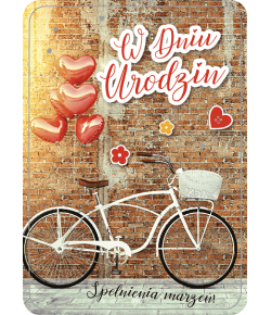 Kartka urodzinowa dla rowerzystki GM804