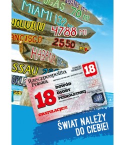 Kartka na 18 urodziny z dowodem Gift92