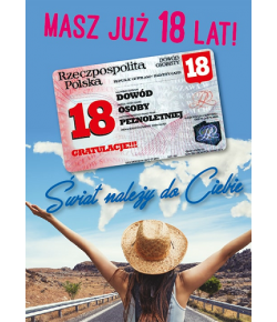 Kartka na osiemnastkę z dowodem Gift91