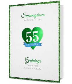 Kartka na 55 rocznicę ślubu szmaragdową HM2534