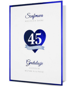 Kartka na 45 rocznicę ślubu szafirową HM2532