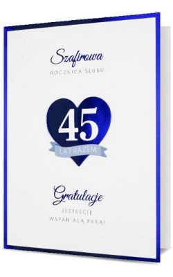 Kartka na 45 rocznicę ślubu szafirową HM2532