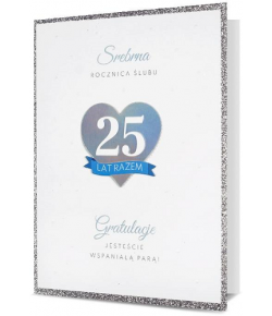 Kartka na 25 rocznicę ślubu Srebrne Gody HM2528