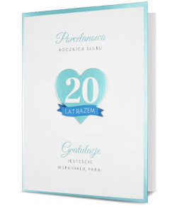 Kartka na 20 rocznicę ślubu Porcelanową HM2527