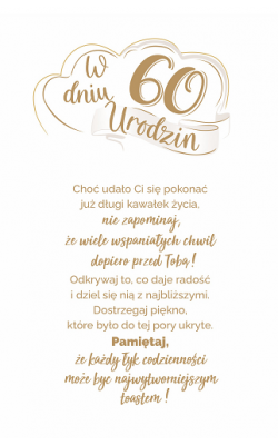 Kartka z życzeniami na 60 urodziny PS18