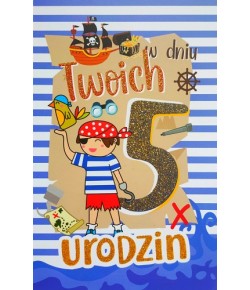Kartka na 5 urodziny dla chłopczyka 2K75