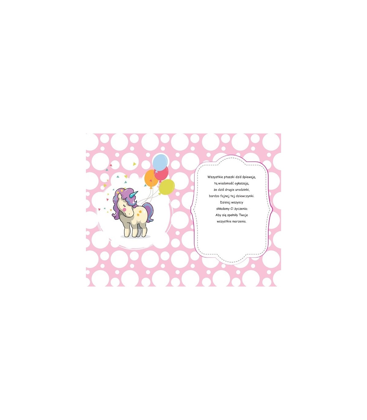 Kartka na 2 urodziny dla dziewczynki 2K68