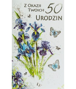 Kartka na 50 urodziny z życzeniami A6385