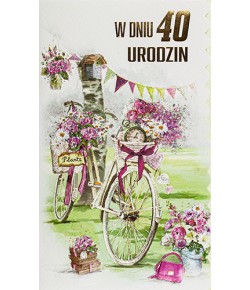 Kartka na 40 urodziny dla kobiety A6409