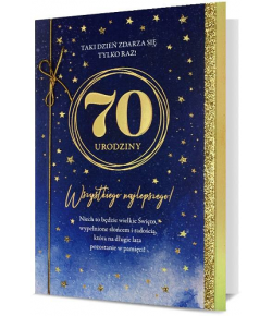 Kartka z okazji 70 urodzin pięknie zdobiona HM2614