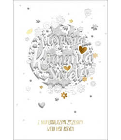 Pamiątka Komunii bogato zdobiona XL KPE164