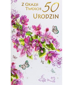 Kartka z okazji 50 urodzin z życzeniami A6384