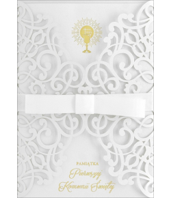 Kartka na Komunię pięknie zdobiona HM554