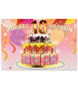 Kartka na 18 urodziny przestrzenna HM2665