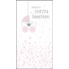 Kartka na Chrzest dla dziewczynki perłowa PM221