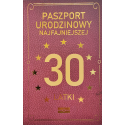 Kartka na 30 urodziny zabawna Paszport JCX36