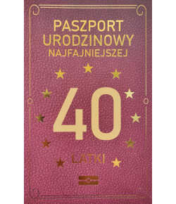 Kartki na 40 urodziny dla Kobiety zabawna JCX38