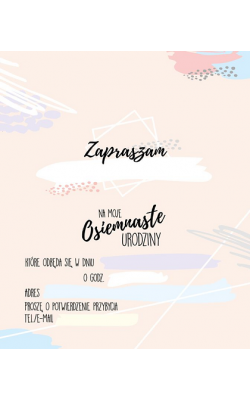 Zaproszenia na 18 urodziny 5 szt PCZP10