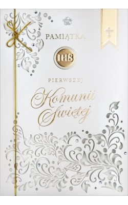 Kartki na komunię bogato zdobione HM1079
