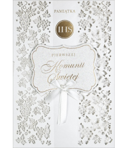Kartka na Komunię zdobiona brokatem HM1074