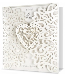 Kartka na ślub zdobiona perełkami HM924