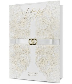 Kartka na ślub ażurowa z perełkami XL PDP195