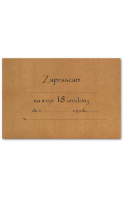 Zaproszenie na osiemnastkę 10 szt ZT43