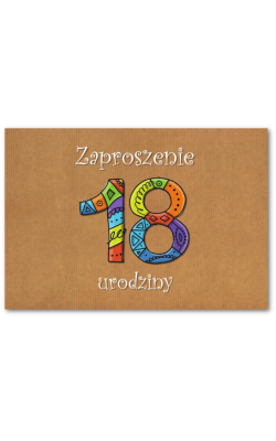 Zaproszenie na osiemnastkę 10 szt ZT43