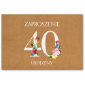 Zaproszenie na 40-te urodziny 10 szt ZT38