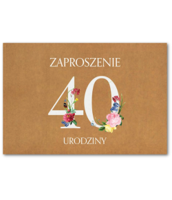 Zaproszenie na 40-te urodziny 10 szt ZT38