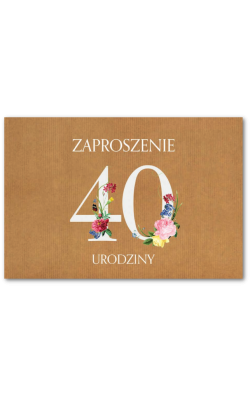 Zaproszenie na 40-te urodziny 10 szt ZT38