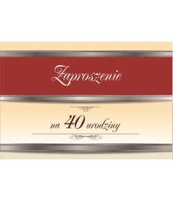 Zaproszenie na 40-te urodziny 10 szt ZT7