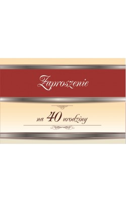 Zaproszenie na 40-te urodziny 10 szt ZT7