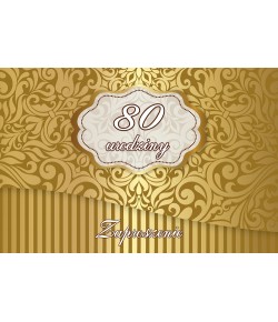 Zaproszenie na 80-te urodziny 10 szt ZT30