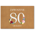 Zaproszenia na 80-te urodziny 10 szt ZT42