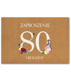 Zaproszenia na 80-te urodziny 10 szt ZT42