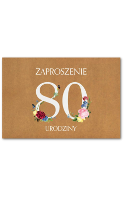 Zaproszenia na 80-te urodziny 10 szt ZT42