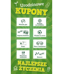 Kartka na urodziny dla chłopaka z kuponami  GIFTB-40