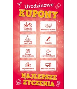 Kartka na urodziny dla dziewczyny z kuponami  GIFTB-39