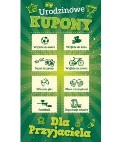 Kartka urodzinowa z kuponami dla przyjaciela GIFTB-42