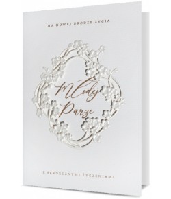 Kartka na ślub elegancka perłowa HM1026