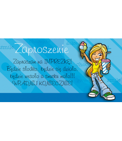 Zaproszenia na dziewczęcą imprezę ZSY3