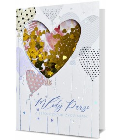 Kartka na wesele zdobiona konfetti HM2316