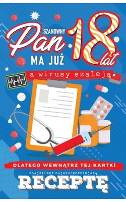 Kartka na 18 urodziny z receptą dla chłopaka JCX44