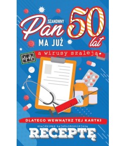 Kartka na 50 urodziny dla Mężczyzny recepta JCX49