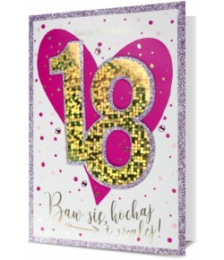 Kartka na 18 urodziny dla dziewczyny HM1737