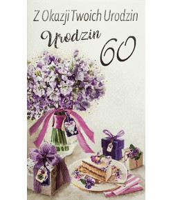 Kartka na 60 urodziny z życzeniami A6446