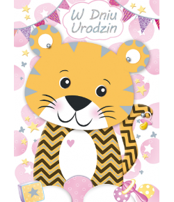 Kartka urodzinowa dziecięca z tygryskiem GM848